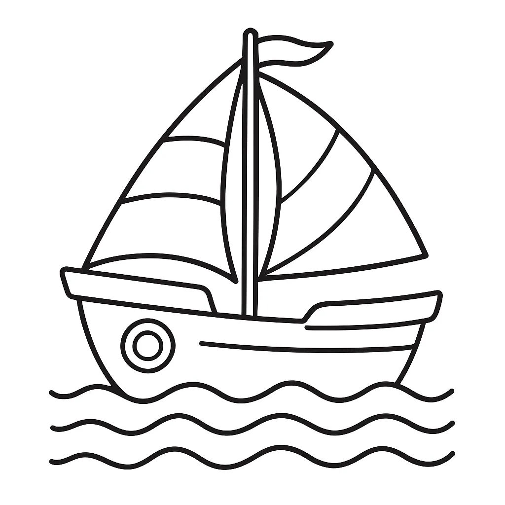 Simple Boat Colouring
