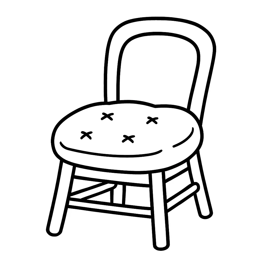 Chair with Cushion Coloring Page
