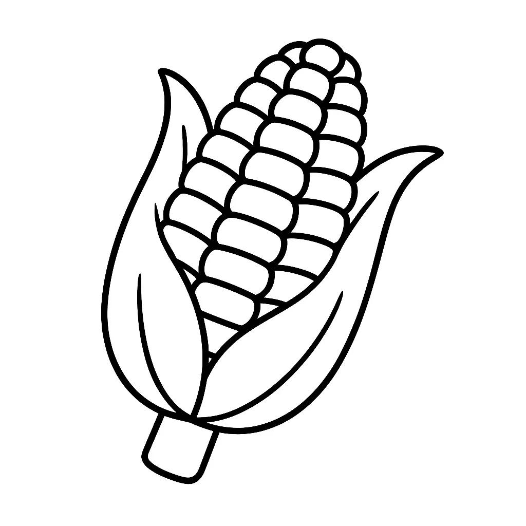 Corn on the Cob Coloring Page