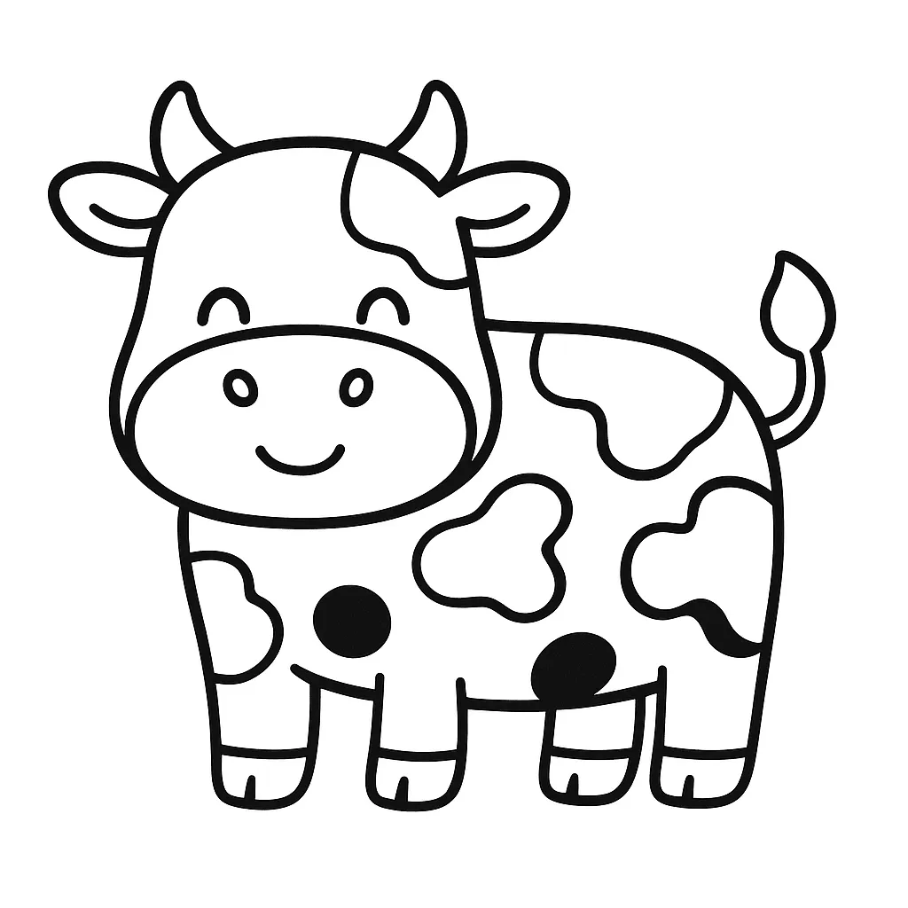 Cow with Big Spots Coloring Page