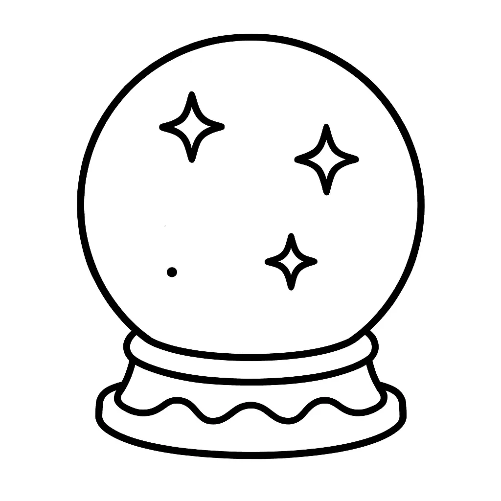 Crystal Ball on a Stand Coloring Page