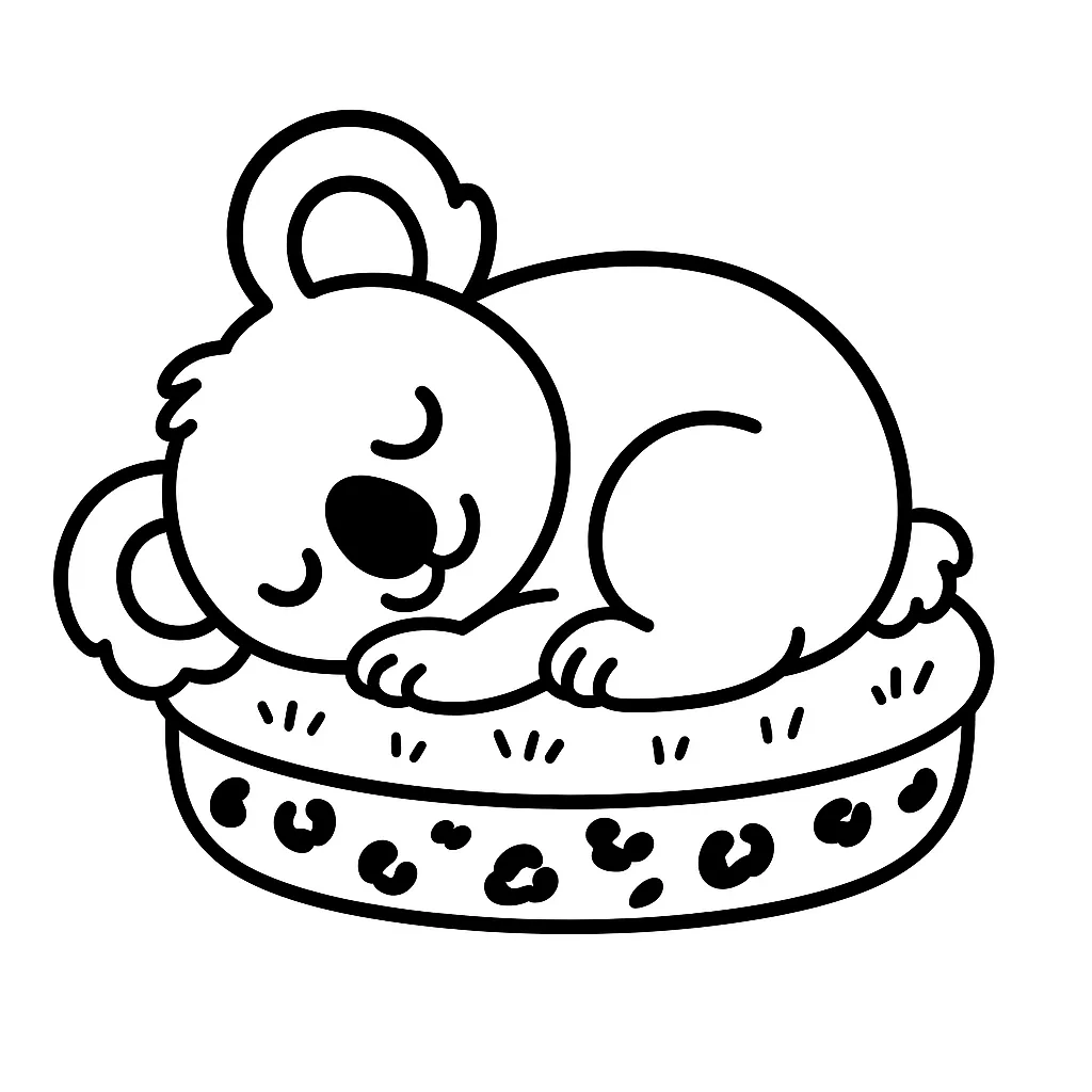 Cute Sleeping Koala Coloring Page