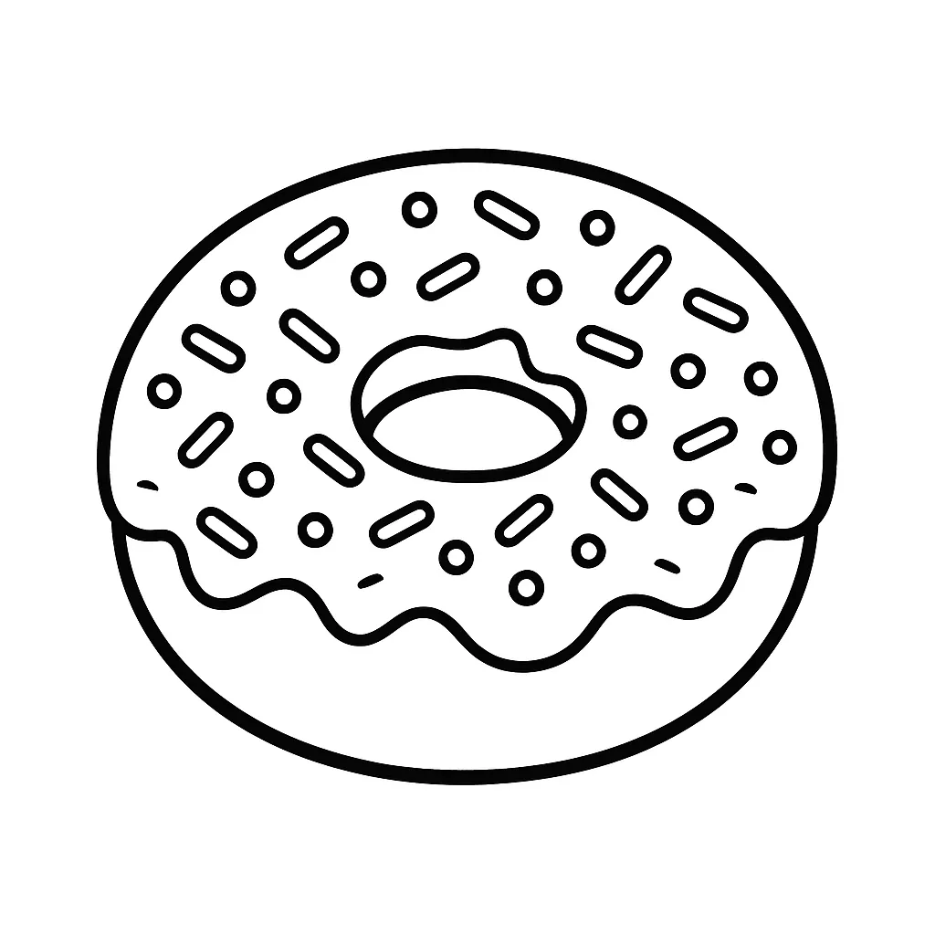 Donut with Sprinkles Coloring Page