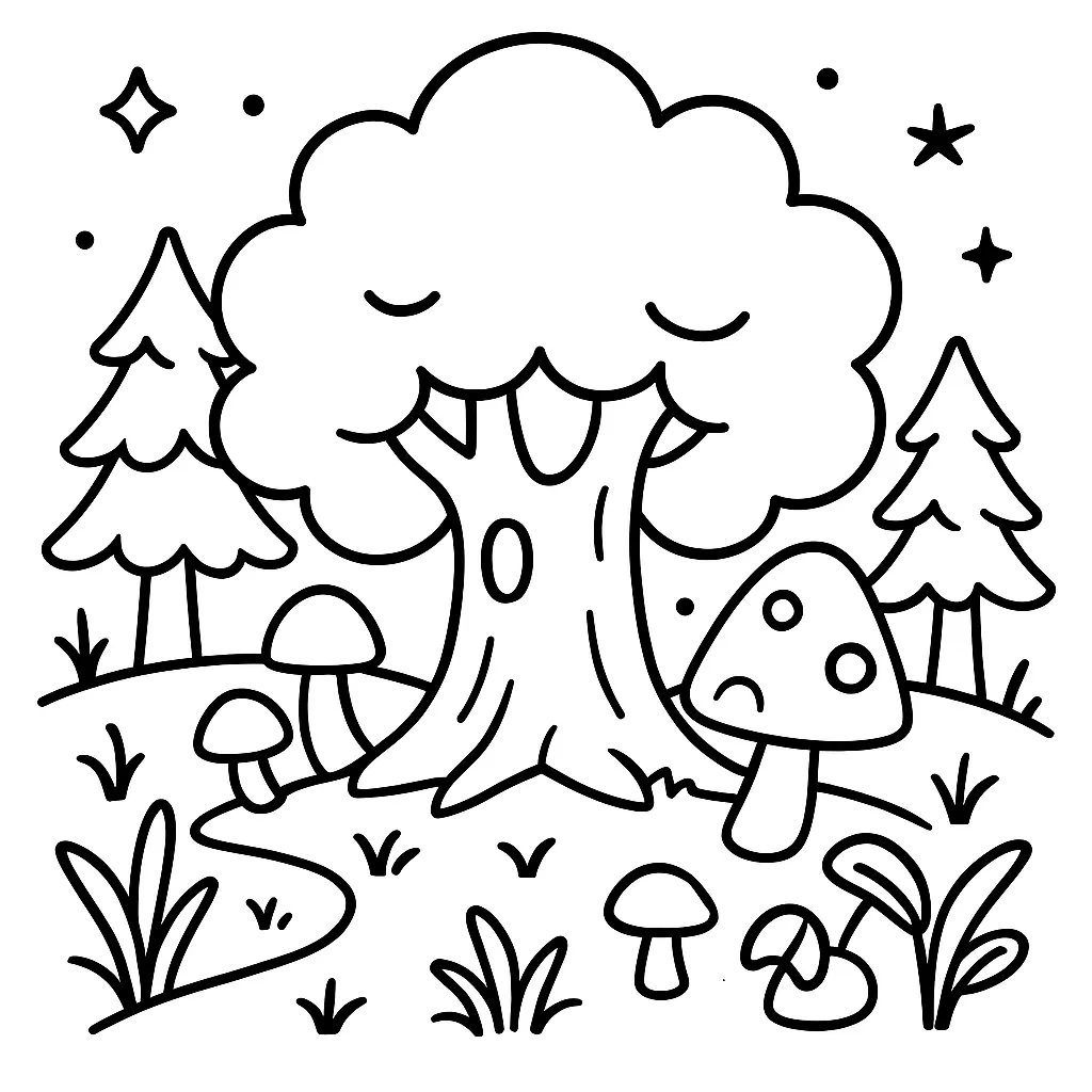 Enchanted Forest Coloring Page