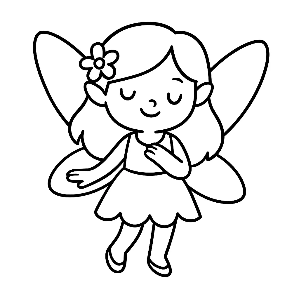 Fairy with Wings Coloring Page