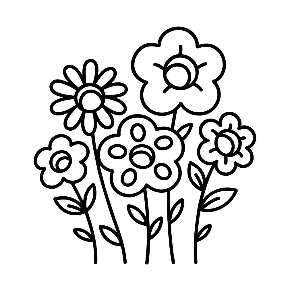 Flower Donut Garden Coloring Page