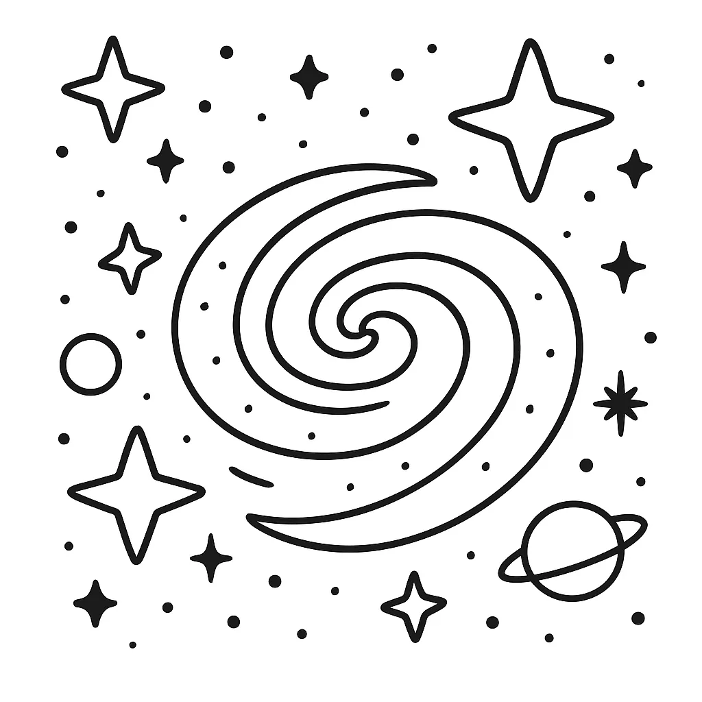 Galaxy Swirl Coloring Page