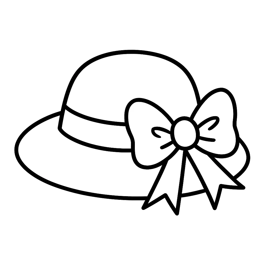 Hat with a Ribbon Coloring Page