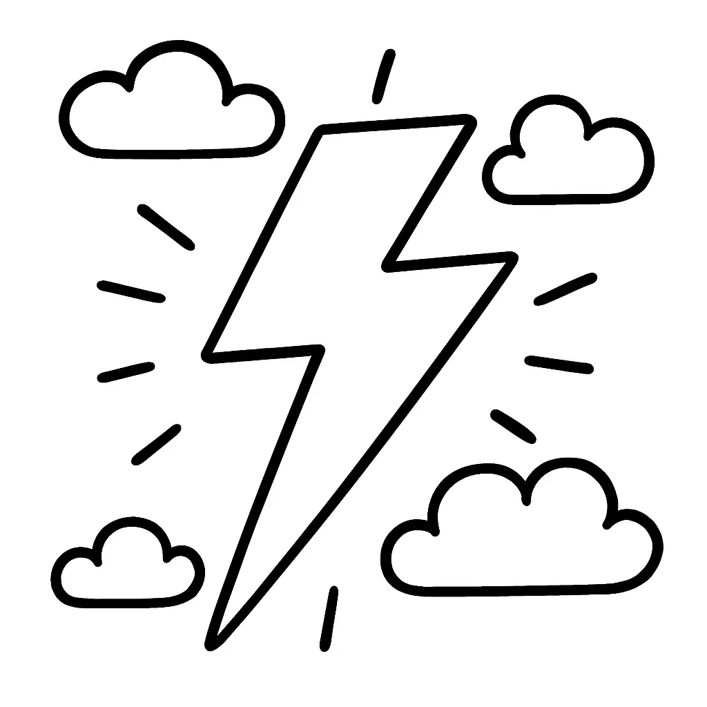 Lightning Bolt Coloring Page