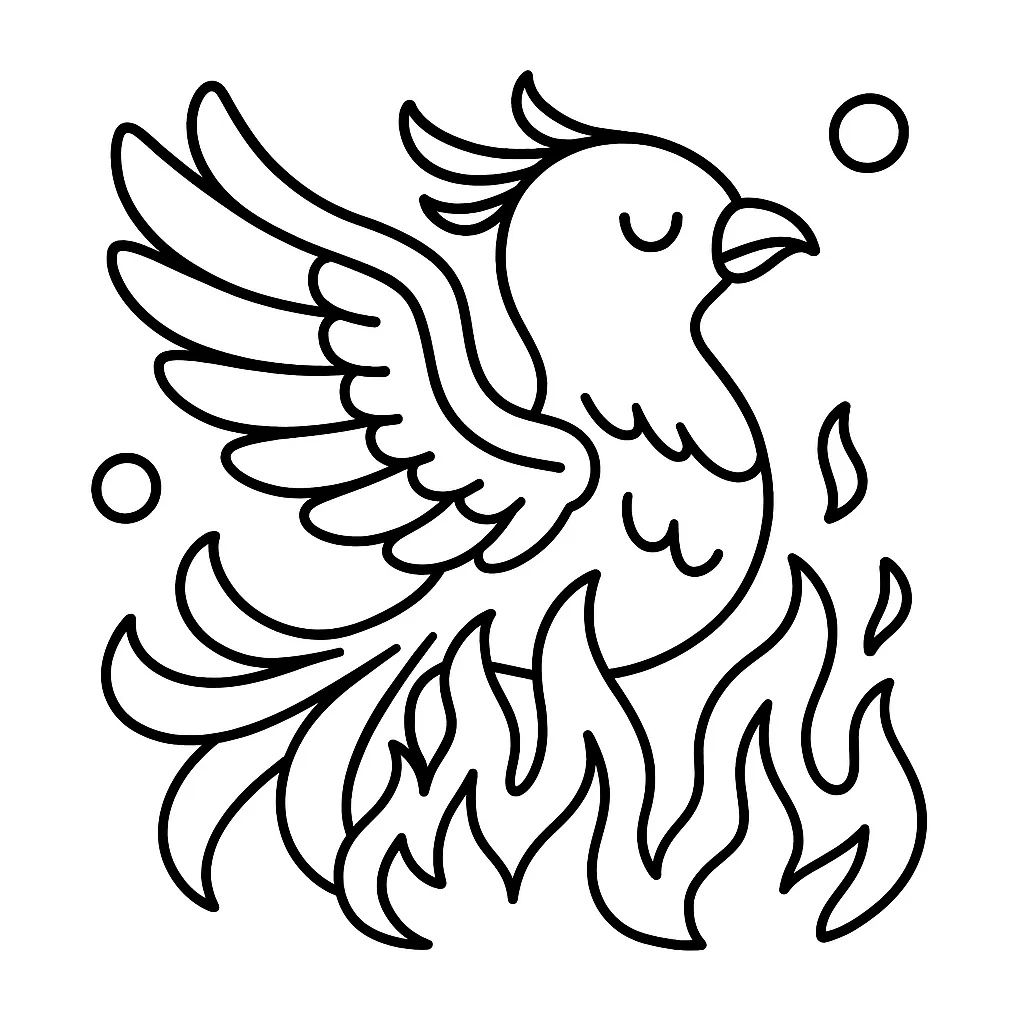 Phoenix Rebirth Coloring Page