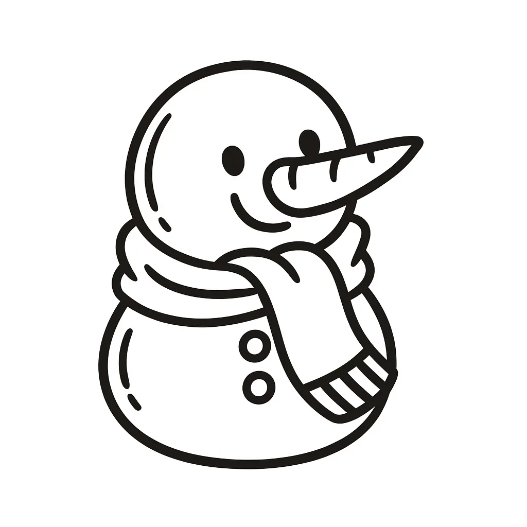 Snowman with Scarf Coloring Page