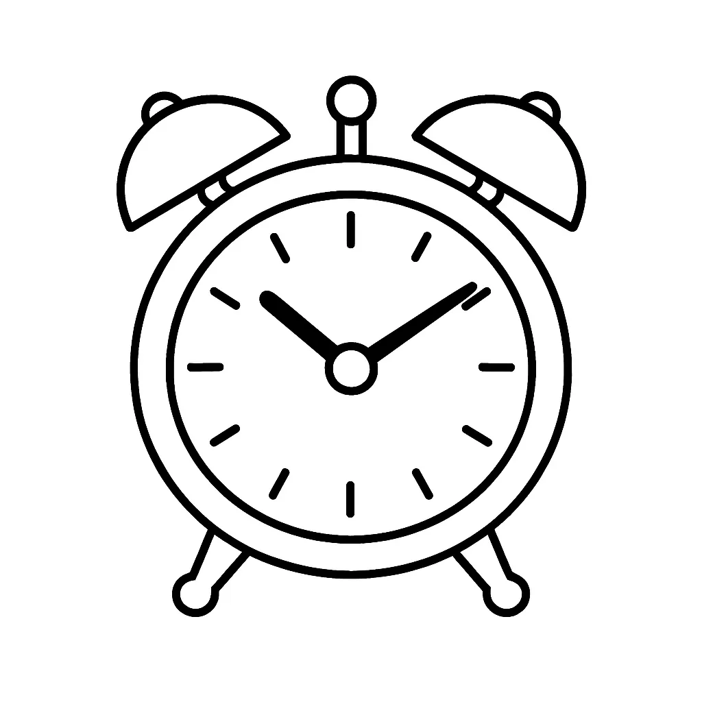 Traditional Alarm Clock Coloring Page