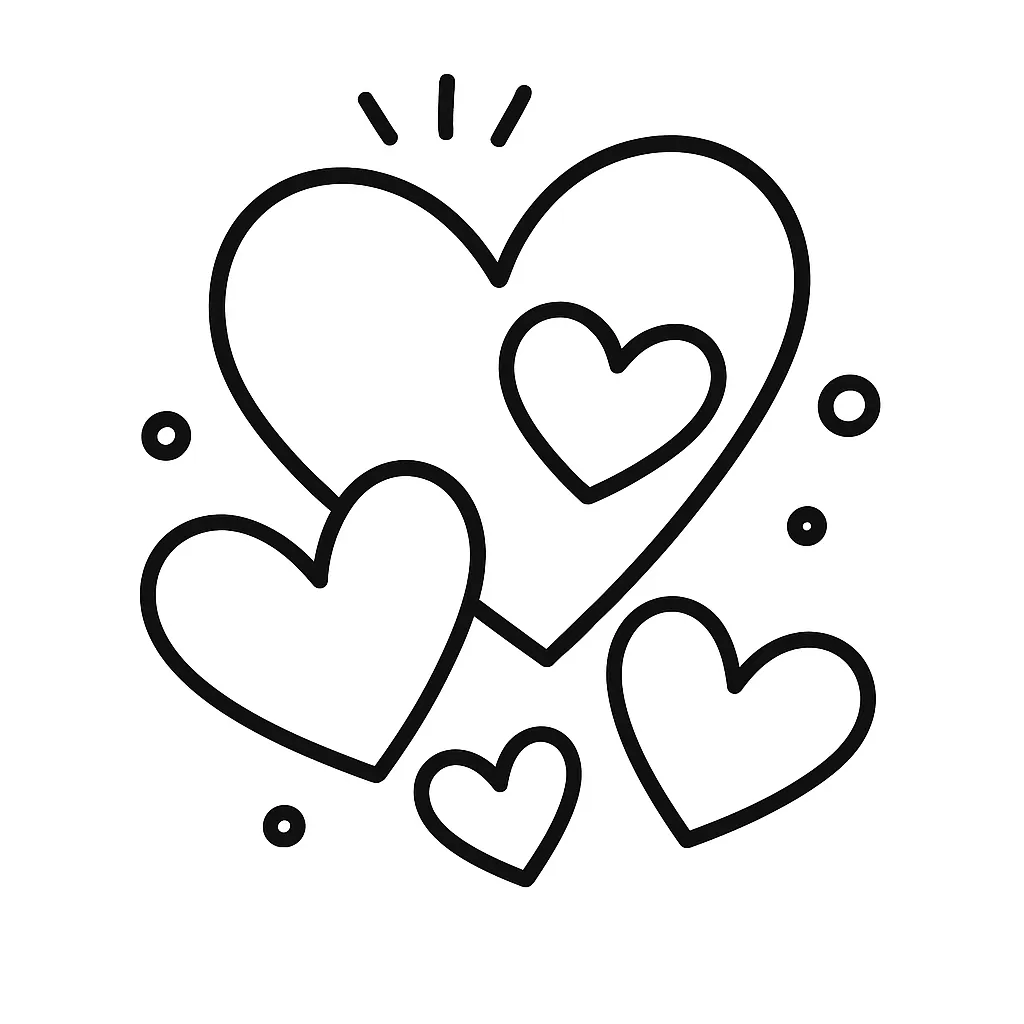 Valentine's Hearts Coloring Page